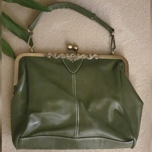 Women's Vintage Green Vegan Leather Shoulder Bag (SHEIN)